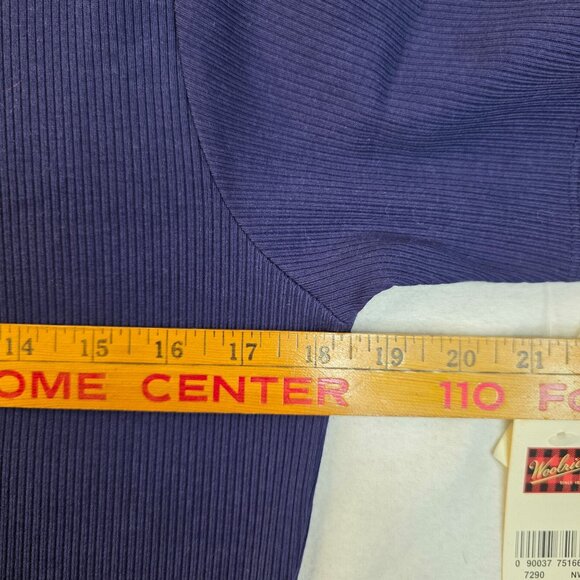 Woolrich Womens Small Ribbed Navy Button Down Polo USA Retro 1990s Deadstock - Picture 6 of 7